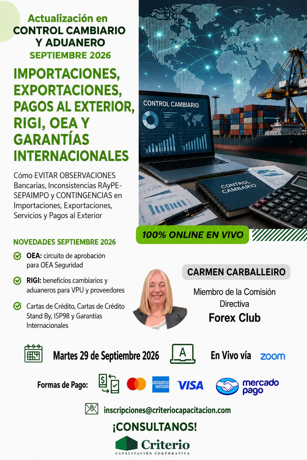 GARANTIAS INTERNACIONALES CONTROL CAMBIARIO Septiembre 2026 Carmen Carballeiro
